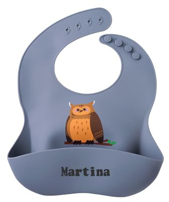 TYRY.HU Lätzchen mit Namen Silikon Baby Fütterlätzchen Fütterungs Kinder Wasserdichte mit Auffangschale Einfach zu Säubern für Kleinkinder Fütterung Rosa Regenbogen