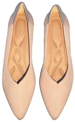 ticticlily Donne Flats Moda Scarpe da Ballerina Scarpe da Balletto Slip on Scarpe da Punta Tacchi A Rosa Chiaro 38 EU