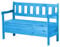 KADAX Gartenbank, 120x49x81,5cm Banktruhe aus Einer Holzfaserplatte, Sitz-Bank mit Stauraum und Rücklehne, Wetterfeste Holzbank für Garten, Balkon (120cm/Blau)