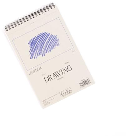 Hartem - Bloc de Dibujo para Artistas, A5 Sketchbook 90g/m², 60 Hojas/120 Páginas Encuadernadas en Espiral, 14,8 x 21 cm, Cuaderno de Bocetos