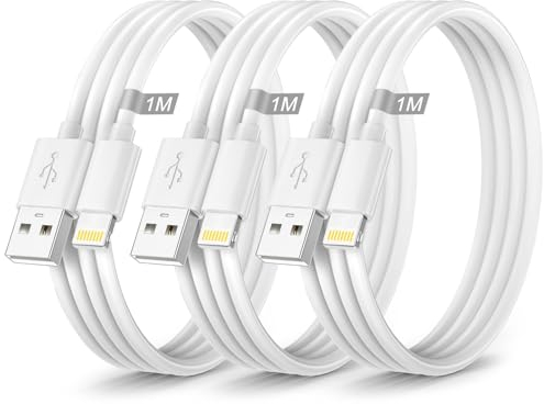 iPhone Ladekabel Original Apple MFi Zertifiziert, iPhone Ladekabel 1M 3Pack, Ladekabel iPhone Kabel USB auf Lightning Kabel 1M iPhone Schnellladekabel für iPhone 14 13 12 11 Pro Max/XS/8/7/6/5/SE,iPad