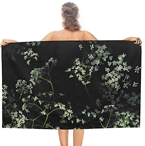 Toallas de playa con diseño de flores pequeñas para hombres, absorbentes, de fibra extrafina, toalla de playa, microfibra para niñas, para crucero, piscina, picnic, clase de natación, camping, luna de