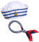 Vonokee Yachtkapitän Matrosenmütze und Schal Set für Halloween Kostüm Zubehör Navy Cosplay Outfit