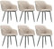 Goeurvant Esszimmerstühle 6er Set Beige mit Armlehnen, Küchenstuhl Polsterstuhl Wohnzimmerstuhl Metallbeine Sitzfläche aus Polyester für Esszimmer, Wohnzimmer, Schlafzimmer