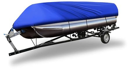 A ABSOPRO Azul 21-24Ft 210D Cubierta De Trailer De Barco Impermeable para Barco De Forma Cuadrada Reemplazo de artículo