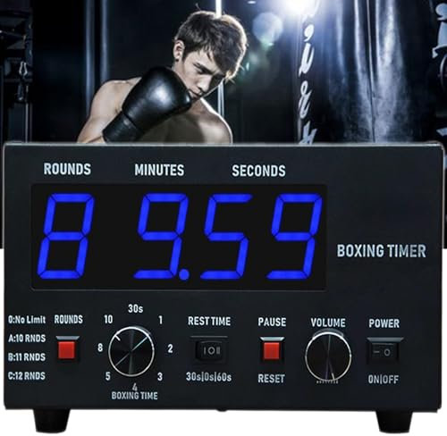 Temporizador de Intervalos de Boxeo, Temporizador de Gimnasio Profesional, Temporizador de Marcador, Modo de Cuenta Regresiva, Temporizador de Intervalos de Boxeo Clásico,Blue