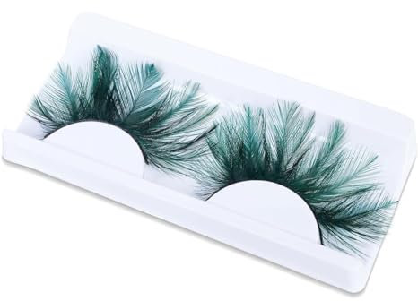 ZORVUJI Fantastische Künstliche Wimpern für Karneval, Fasching, Halloween – Feder Wimpern, Falsche Wimpern, Fake Lashes, Bunte Farben für Party und Bühne