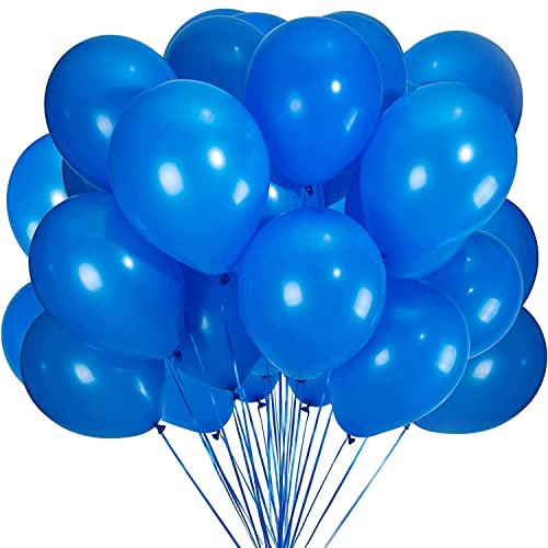 Luftballons Blau - 100 Stück 30 cm / 12 zoll Premium Ballons für Helium, Blau Latex Luftballon für Geburtstag, Hochzeit, Babyparty, Halloween Oder Weihnachten party Deko
