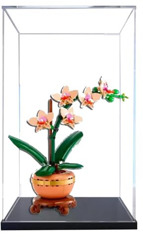 Vetrina in acrilico per Lego 10343, elegante set da costruzione per orchidee, trasparente, antipolvere, compatibile con Lego 10343 (solo vetrina) (normale, trasparente)