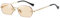 JCTAIFOO Retro Randlose Rechteckige Sonnenbrille Damen Herren Vintage Schlanke Rechteckig Getönte Brille (Gold/Champagner)