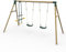 Plum Play Kids Outdoor Wooden Round Pole Garden Swing Set with Ground Anchors Included - Safe Sturdy A Frame - Suitable for up to 50kg per accessory - Up to 5 year Warranty (Quad Green Colobus)