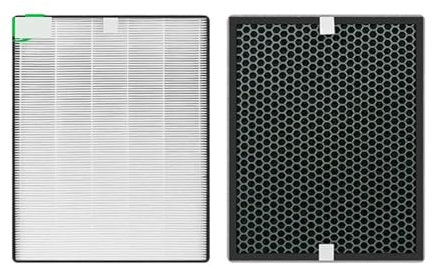 Filtro purificador de aire compatible con Philips, AC1215, AC1214, AC1210, AC1213, filtro HEPA H13 de 360 x 275 x 27 mm y filtro de carbón activado de 360 x 275 x 10 mm.