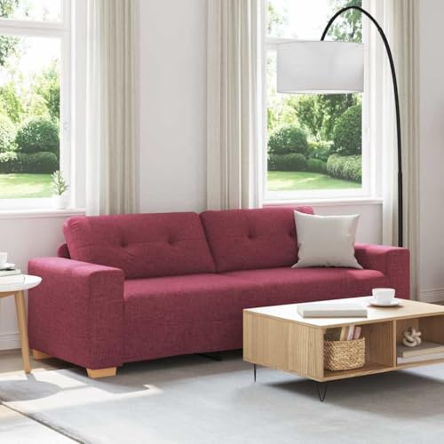 vidaXL 3-Sitzer-Sofa Weinrot 220 cm Stoff | Bietet bequem Platz für bis zu drei Personen für Zusammenkünfte und Entspannung, Moderne Designelemente,