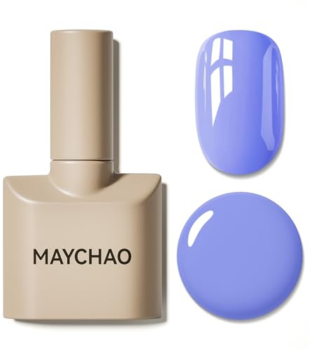 MAYCHAO Gel Nail Polish, 15ML Bright Lilac Gel Polish, Soak Off UV LED Nail Varnish Nail Art Starter Manicure Salon DIY at Home, 0.5 OZ