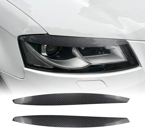 Frontscheinwerfer Augenlidlampe Augenbrauenverkleidung Abdeckung für Audi A3 8P 2004–2013 2012, Schwarz