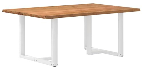Fangmaliuyun Eiche Esstisch 180x120x74 cm mit Baumkante, höhenverstellbare Füße, Küche Esszimmer Balkon