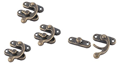 sourcing map 4 Sätze Spannverschluss Kistenverschluss Retro Schwung Tasche Brus Riegel Koffer Schloss Verschluss Schließung Bronze Ton DE de