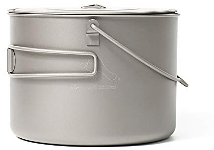Olla Toaks de titanio colgante para exterior, fácil de llevar, ofrece una amplia variedad de posibilidades, 1600ml