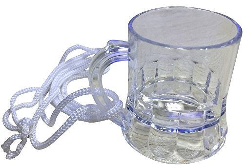 JOKA International Schnapsgläser Bierkrug 4 cl Schnapsglas aus Kunststoff zum umhängen 2X 2er Set