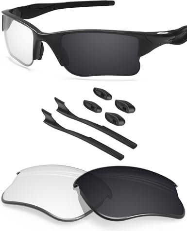 BlazerBuck Anti-salz Ersatzgläser für Oakley Half Jacket 2.0 XL OO9154 - Klares Schwarz Photochrom
