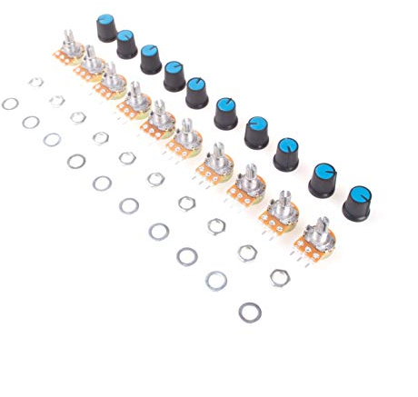 ANGEEK 10 stücke WH148 B20K 3pin Linear Potentiometer mit Muttern Und Scheiben