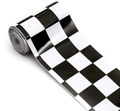 2.8M Chequered Racing Flag Vinyl Tape Decal Sticker Black/White Scooter