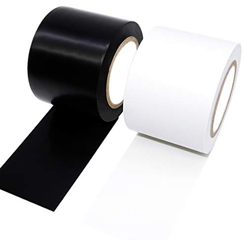 ALBOYI Isolierband, 50 mm x 15 m, schwer entflammbar, PVC, wasserdicht, Isolierband (Schwarz & Weiß), 2 Rollen