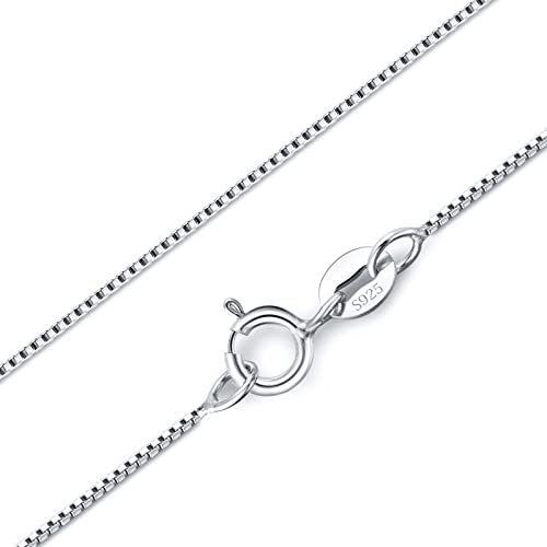 DALARAN Silver Chains for Women 18 Inch Sterling Silver Box Chain Necklaces 45cm