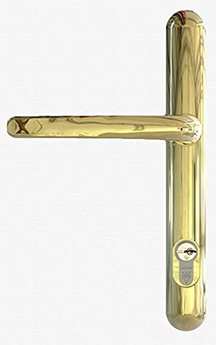 Lock Lock Security Door Handle - Keeps Burglars Out - Advanced Home Security Door Handles - for Patio, Conservatory, UPVC and French Doors - High Security 2 Star Handle (Gold)