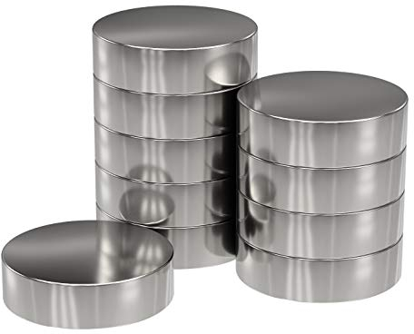 10 Stück Neodym Power Magnet silber - Scheibenmagnet extra stark rund - Durchmesser 18x5mm hoch - starke Supermagnete - Haftkraft ca. 7 kg - fürMagnettafel, Werkstatt