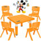 alles-meine.de GmbH Sitzgruppe für Kinder - Tisch + 4 Kinderstühle - Größen & Motiv & Farbwahl - Mickey Mouse/orange - inkl. Name - höhenverstellbar - 1 bis 8 Jahre - Plastik -..