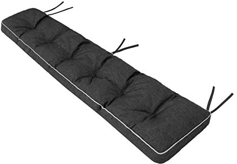 Bankkissen Bankauflage Auflage Kissen Polster Bankpolster Outdoor - Bankauflage Auflage für Bänke in Haus und Garten Sitzkissen 180x40 cm Schwarz
