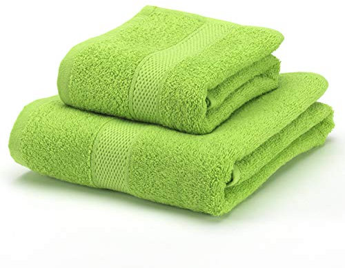Boncasa - Juego de Toallas - 100% Algodón Peinado (no regenerado) - Calidad Ring Spun - Tacto Suave - 450 gr/m2 (Verde Claro, Set 2 Piezas)