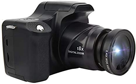Caméscope 4K, Appareil Photo Numérique Full HD 1080P, 24MP, Zoom 18X, écran LCD 3 Pouces, Enregistreur Vidéo Portable SLR Vlogging pour Enfants et Adultes(Appareil Photo + Objectif)