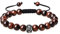 COAI Bracelet à Charms Crâne Pierre Œil de Tigre Rouge Ajustable Homme Femme