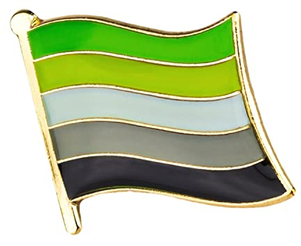Anstecknadel mit aromatischer Flagge. LGBTQ gestreifter LGBT Regenbogen Pride Pin aus Emaille von Butler & Grace.