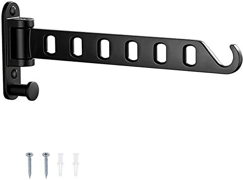 Lxoraziy Wall Mounted Clothes Hanger, Foldable Wall Clothes Airer, 180° Swivel Hanger, Wall Hook with Screw, for Laundry, Bathroom, Utility Room, Bedroom