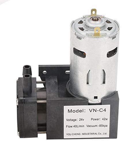 Candeon DC 24V Micro Vacuum Pump, Oilless, Low Noise, High Efficiency, 85KPa, 40L/min, Portable, Electric, VN-C4