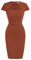 GRACE KARIN Women's 50s Vintage Pencil Dress Cap Sleeve Wiggle Dress CL7597, Caramel, Large
