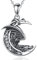 AEONSLOVE Collier Dragon Argent 925 pour Femme Homme Pendentif Lune Vintage Bijoux Viking pour Ado Garcon Fille, Cadeau Amulette Totem Spirituel, Chaîne de 45,7 CM