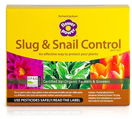 Flower Power Richard Jackson Organic Slug & Snail Control, Natural Metaldehyde-Free Pellets, Rain Resistant, An Effective Way to Protect Your Plants & Vegetables (600g)