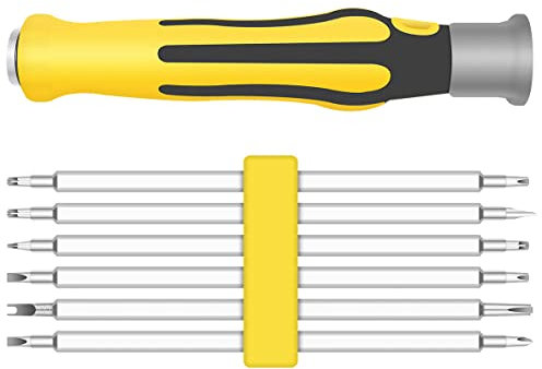 Premium 6-In-1 Mini Screwdrivers Set, Small Screwdriver Sets, Multipurpose Turn Screw, Household Small Driver, Detachable Handle, Alloy Steel Material, SH-083, 12 Sizes by NOSHY