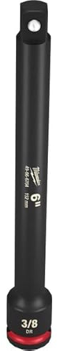 Milwaukee Shockwave 3/8-Inch Drive Impact Socket Extension, 152 mm Size
