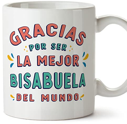 MUGFFINS Tazas para BISABUELA - En Español - Gracias por ser el mejor - 11 oz / 330 ml - Regalo original y divertido