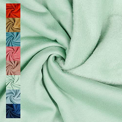 VmG-Store Polar Fleece Stoff Meterware Alpenfleece 21 Farben Fleecestoff zum Nähen mit Antipilling 150cm Breite (014 I Mint)