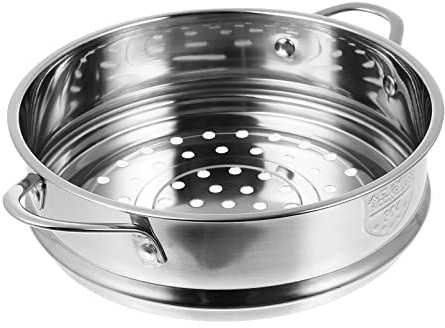STOBAZA Vegetable Steamer Set 18cm Steamer Basket Stainless Steel Steam Rack Trivet, Steamer Grid Compatible with Instant Pot Pressure Cooker Round Basket Utensil Set