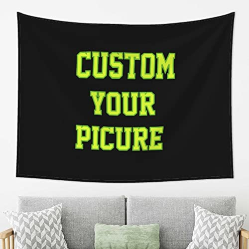 Roninkier Benutzerdefinierter Tapisserie Personalisierte Hintergrund Schwarzlicht Wandteppich mit Eigenem Foto Bedrucken Wandbehang Selbst Gestalten Geschenk (Horizontal, 150x130cm(59x51Zoll))