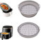 BTORER 2Pcs Foldable Air Fryer Silicone Liners, 7.6inch Reusable Silicone Airfryer Pot Replacement Baking Tray Pan Basket Insert Replacement of Flammable Parchment Liner Paper for 3-5 QT Air Fryers