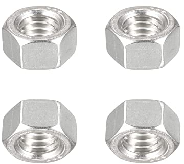 DTGN 3/8-16(UNC) Sechskant Muttern - 4Pack - Gut für Haus Garage Reparatur - 304 Edelstahl Sechseckig Muttern - Silber Ton