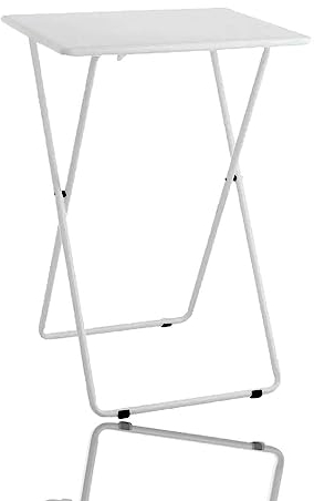 AAMEN Folding TV Tray Table, Portable TV Dinner Coffee Table, Laptop Table, Drinks Table, Folding Side Table, Space Saving Fold Up End Table (White)